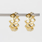 Vintage Hollow Out Hoop Earrings Silver 925 Women's Jewelry
