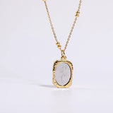 Vintage Magic Mirror Rose Flower Pendant Necklace for Women