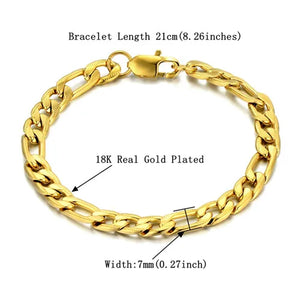 Vintage Stainless Steel Link Chain Bracelet Men Jewelry