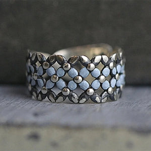 Vintage Hollow Open Ring Charm Silver Wedding Rings For Women Men