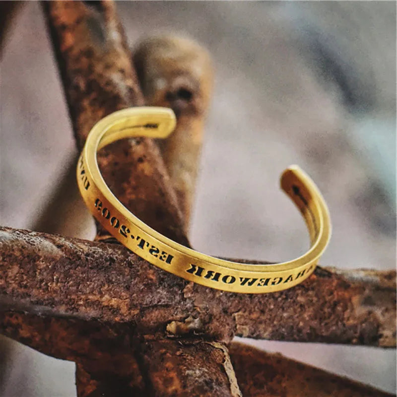 Vintage Male Bangle Stainless Steel Bracelet Roman Numeral Punk Jewelry
