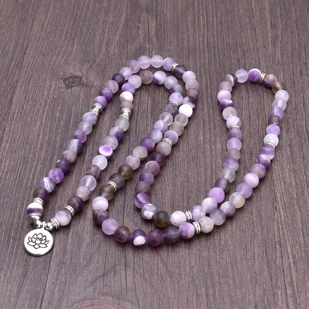 Vintage Matte Cape Amethyst Healing Bracelet 8mm Beaded Bracelet
