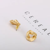 Vintage Matte Metal Geometric Ear Clips, No Piercing