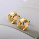 Vintage Matte Metal Geometric Ear Clips, No Piercing