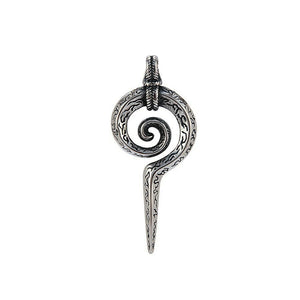 Vintage Mayan Totem Snake Scepter Pendant Necklace Stainless Steel Chain