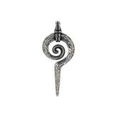 Vintage Mayan Totem Snake Scepter Pendant Necklace Stainless Steel Chain