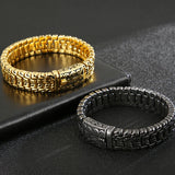 Vintage Men Bracelet 16MM Wide Stainless Steel Hand Chain Retro Jewelry