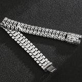 Vintage Men Bracelet 16MM Wide Stainless Steel Hand Chain Retro Jewelry
