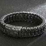 Vintage Men Bracelet 16MM Wide Stainless Steel Hand Chain Retro Jewelry
