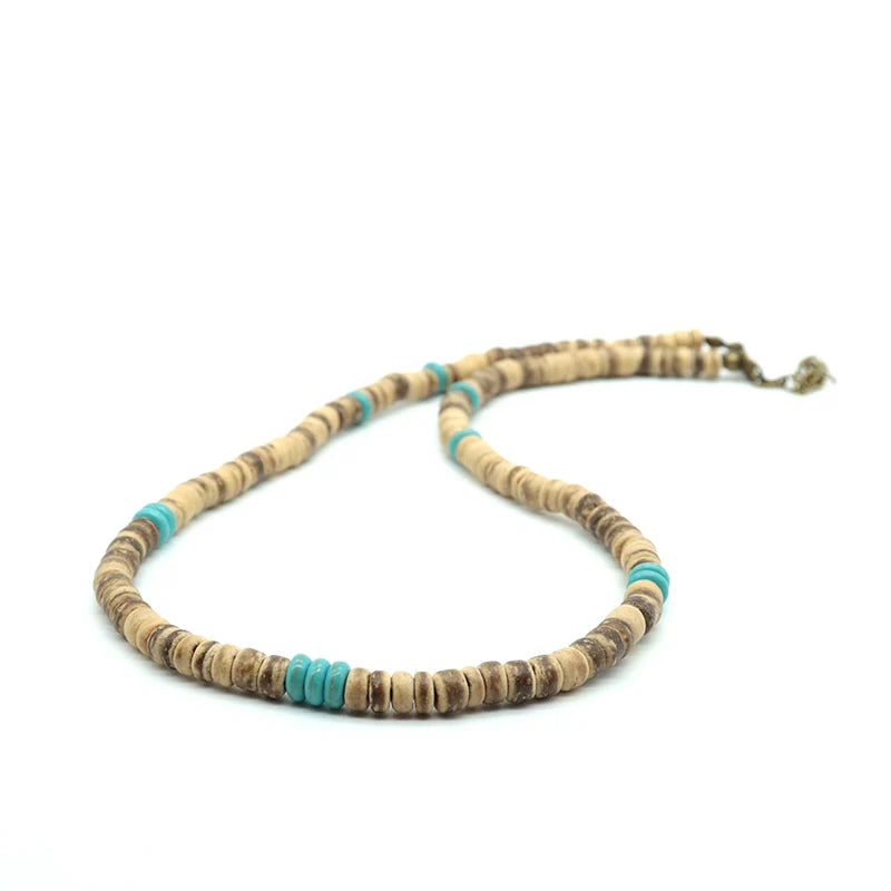 Vintage Men Necklace Natural Wooden Collar Neck Accessories Boyfriend Gift