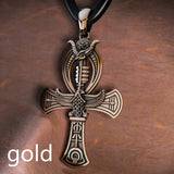 Vintage Egyptian Cross Pharaoh's Ankh Pendant Necklace Eye Horus Jewelry