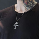 Vintage Egyptian Cross Pharaoh's Ankh Pendant Necklace Eye Horus Jewelry