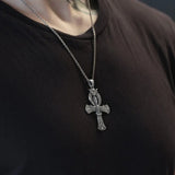 Vintage Egyptian Cross Pharaoh's Ankh Pendant Necklace Eye Horus Jewelry