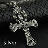 Vintage Egyptian Cross Pharaoh's Ankh Pendant Necklace Eye Horus Jewelry