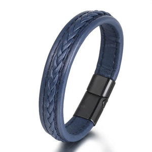 Vintage Men's Leather Bracelet Couple Woven Alloy Spot