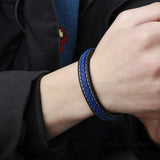 Vintage Men's Leather Bracelet Couple Woven Alloy Spot