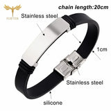 Vintage Men's Leather Bracelet Stainless Steel Buckle Cuff