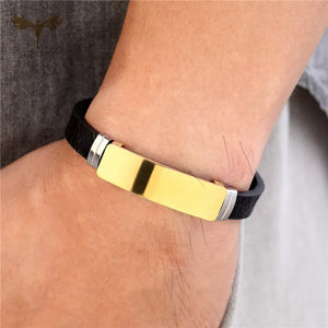 Vintage Men's Leather Bracelet Stainless Steel Buckle Cuff