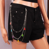 Vintage Metal Acrylic Chain Belt Women Bear Charm Waist Belt