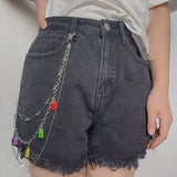 Vintage Metal Acrylic Chain Belt Women Bear Charm Waist Belt