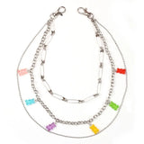 Vintage Metal Acrylic Chain Belt Women Bear Charm Waist Belt