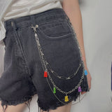 Vintage Metal Acrylic Chain Belt Women Bear Charm Waist Belt