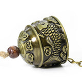 Vintage Bronze Fish Wind Catcher Bell Keychain Room Hanging Home Car Ornament