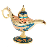 Vintage Metal Carved Genie Bling Oil Lamp Jewelry Box for Women