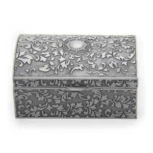 Vintage Metal Jewelry Box Small Trinket Storage Organizer Box Chest Ring Case