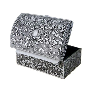 Vintage Metal Jewelry Box Small Trinket Storage Organizer Box Chest Ring Case
