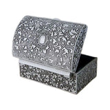 Vintage Metal Jewelry Box Small Trinket Storage Organizer Chest