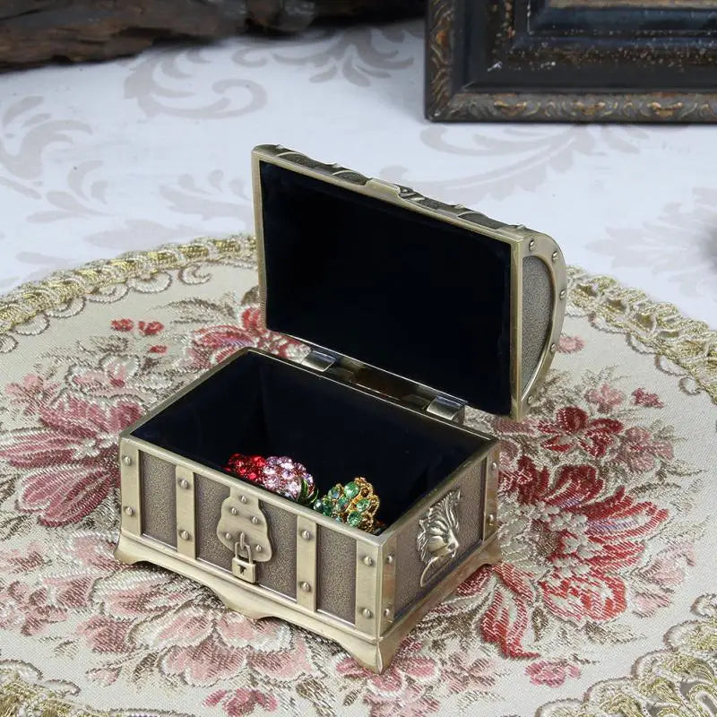 Vintage Metal Jewelry Box Zinc Alloy Small Jewelry Storage Box