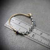 Vintage Hand Beaded Metal Hoop Earrings