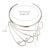 Vintage Metal Torques Choker Necklace Statement Bib Collar Jewelry