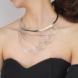 Vintage Metal Torques Choker Necklace Statement Bib Collar Jewelry