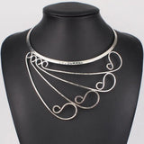 Vintage Metal Torques Choker Necklace Statement Bib Collar Jewelry