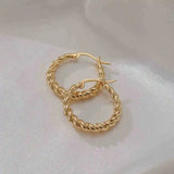 Vintage Metal Twist Circle Dangle Hoop Earrings 16k Round Twist Buckle Earrings