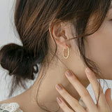 Vintage Metal Twist Circle Dangle Hoop Earrings 16k Round Twist Buckle Earrings