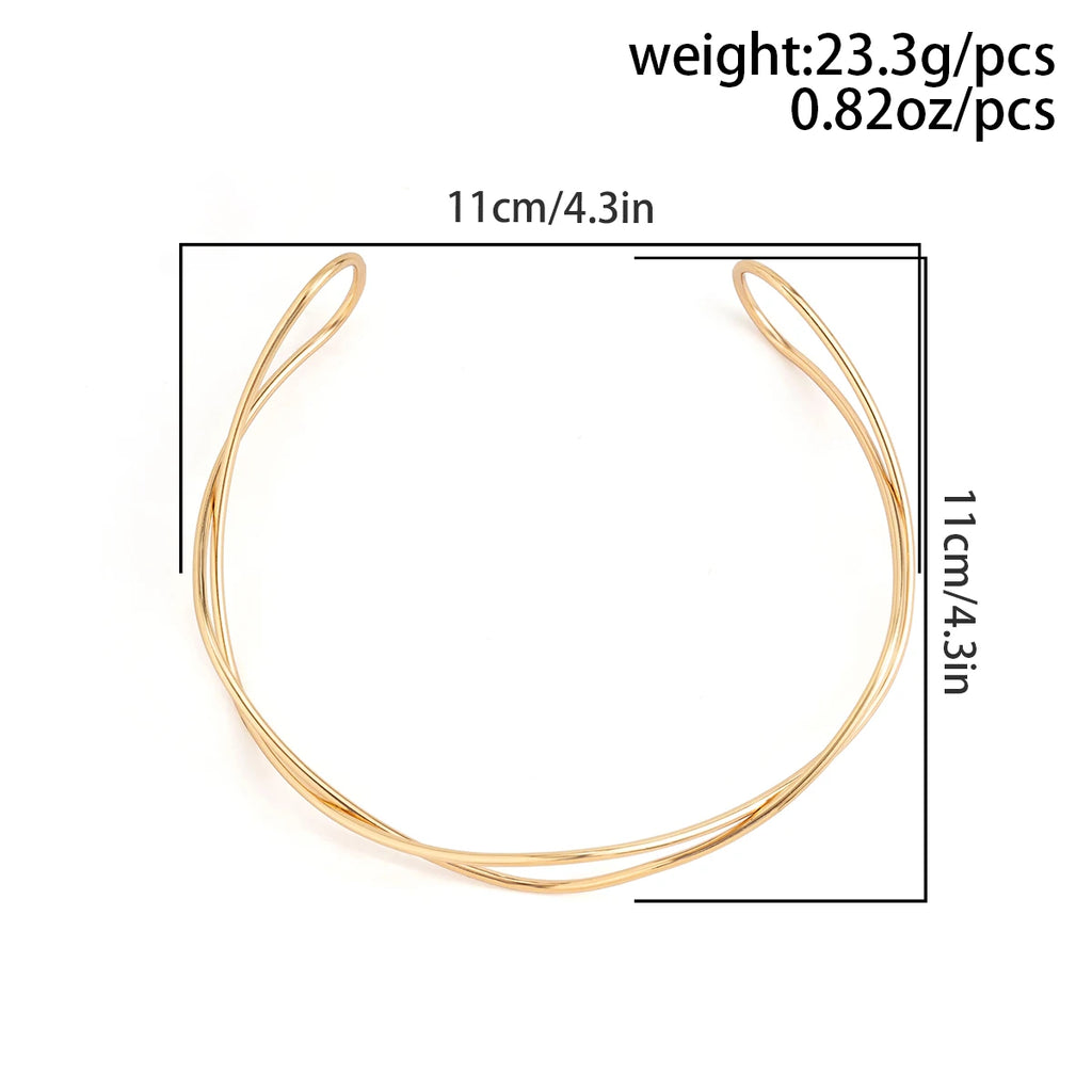 Vintage Metal Wire Torques Choker Necklace Collar Punk Grunge Jewelry