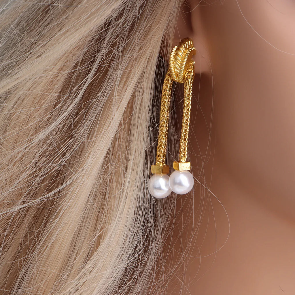 Metallic Tassel Long Drop Earrings for Women