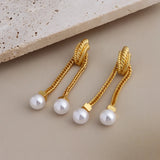 Metallic Tassel Long Drop Earrings for Women