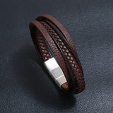 Vintage Minimalist Strands Bracelet Leather+PU+Steel Clasp