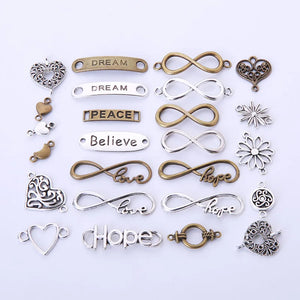 Vintage Infinity Heart Bar Charms Pendant DIY Jewelry Findings
