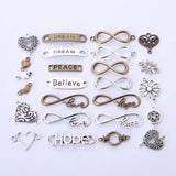 Vintage Infinity Heart Bar Charms Pendant DIY Jewelry Findings