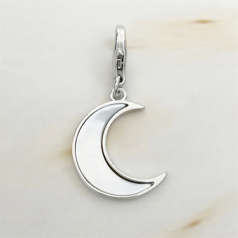 Vintage Moon & Star Charm Pendant 925 Sterling Silver Jewelry
