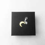 Vintage Moon & Star Charm Pendant 925 Sterling Silver Jewelry