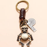 Vintage Bronze Skeleton Keychain Bag Key Ring Pendant Halloween Male Gift
