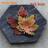 Vintage Multi-layer Maple Leaf Brooch High-quality Pin for Women Corsage