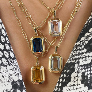 Vintage Multicolor Crystal Pendant Necklace for Women