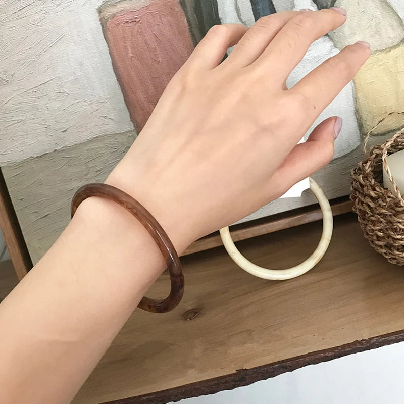 Vintage Resin Acrylic Bangle Bracelet Women Jewelry
